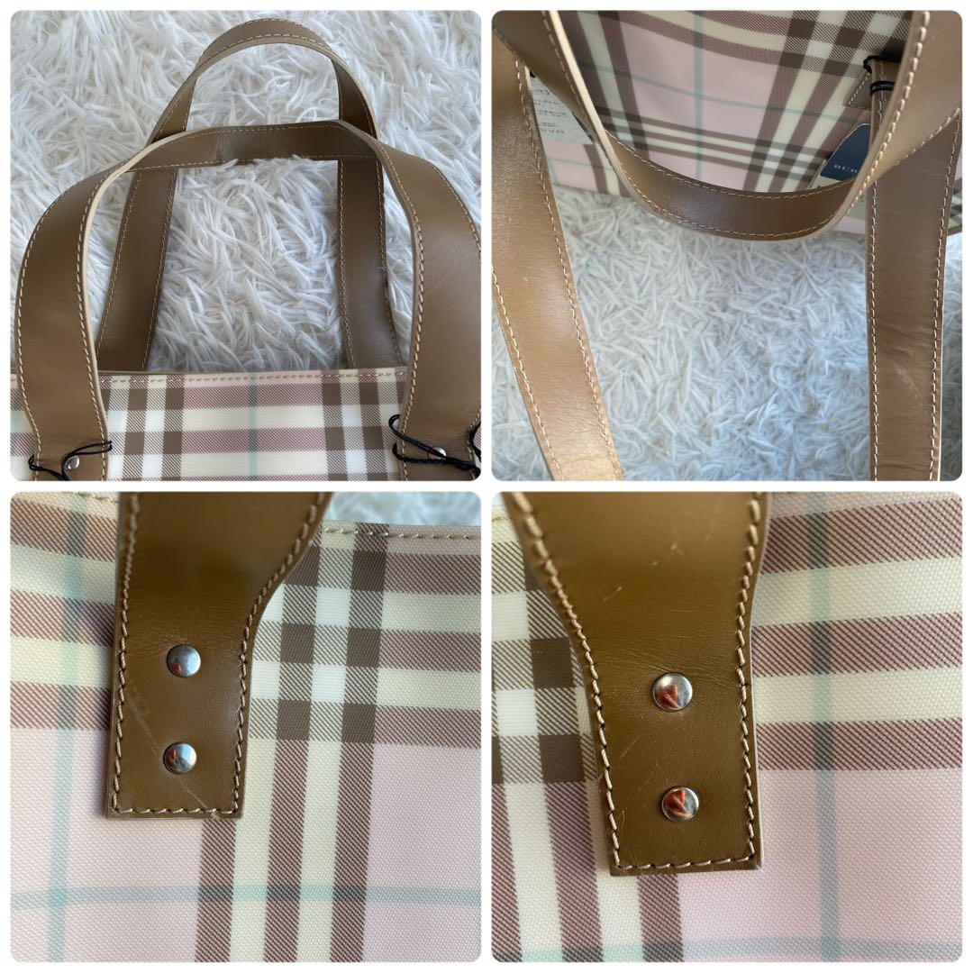 バーバリーロンドン　ピンクベージュ　トートバッグ　ノバチェック　保存袋付き