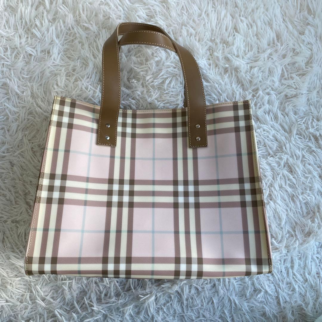 バーバリーロンドン　ピンクベージュ　トートバッグ　ノバチェック　保存袋付き