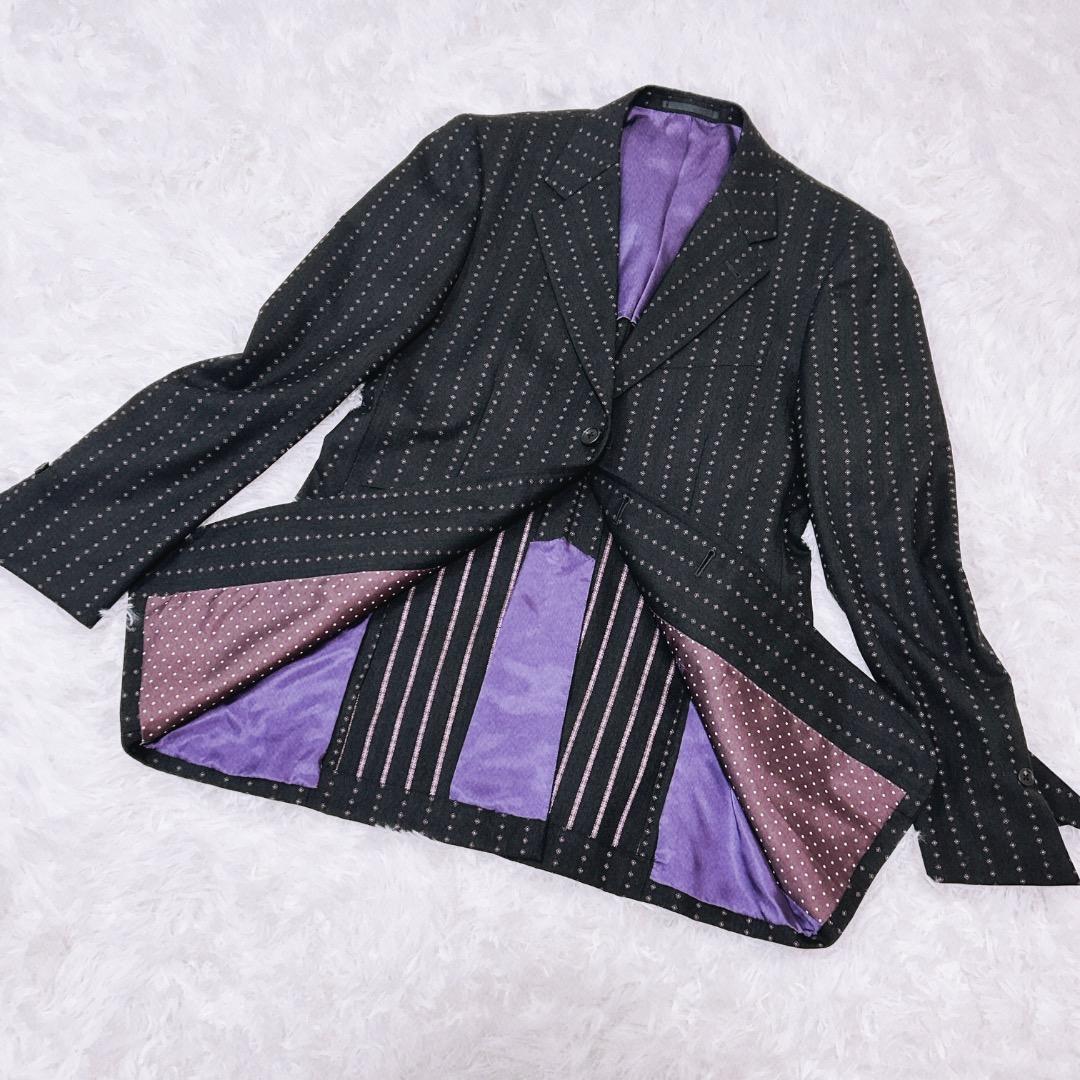 【極美品】ポールスミス☆ ストライプスーツ　裏地ドット柄　ウール　732