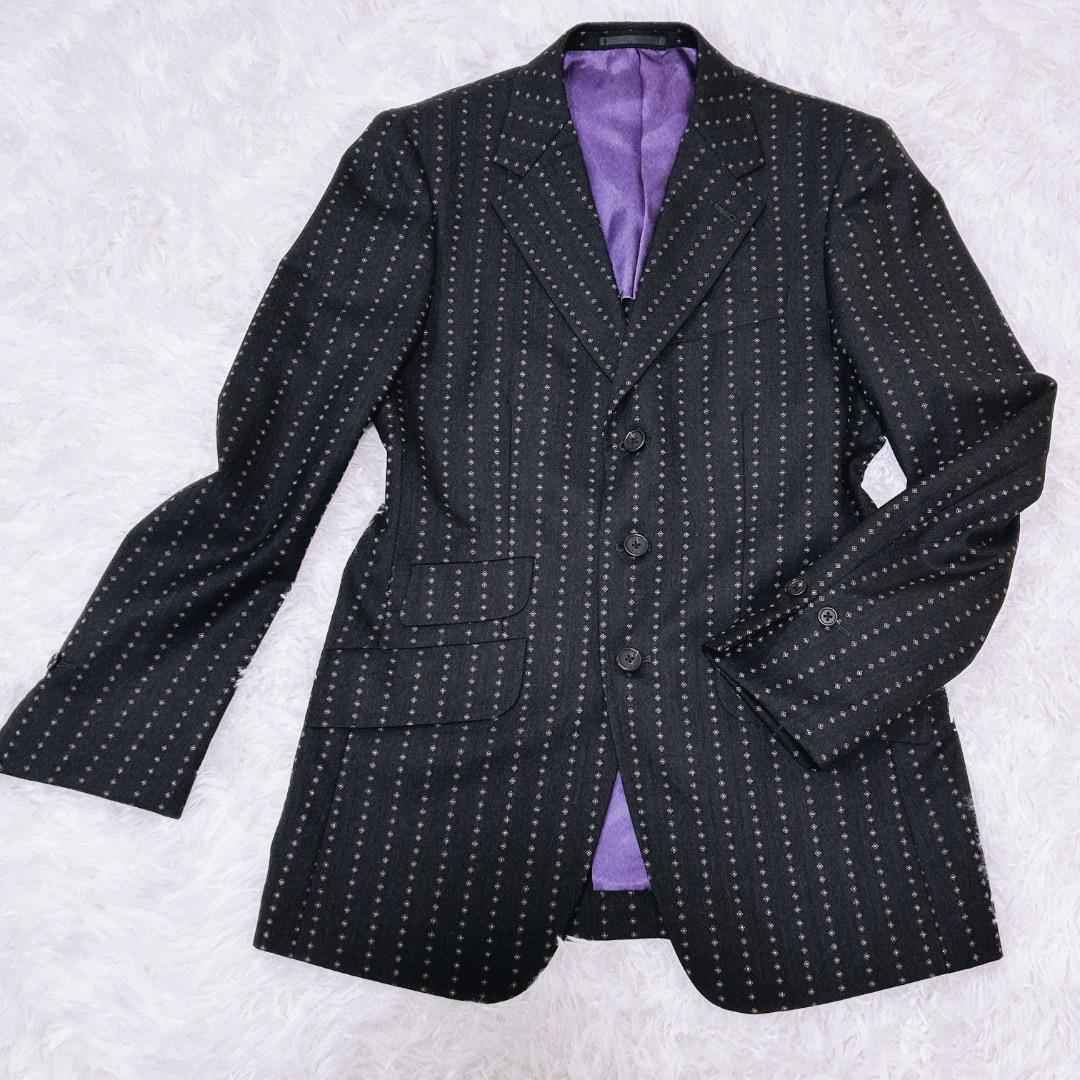 【極美品】ポールスミス☆ ストライプスーツ　裏地ドット柄　ウール　732