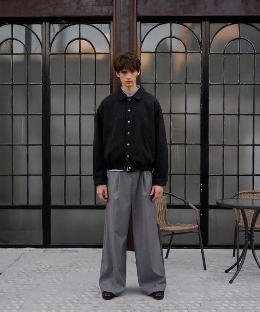 シンプルメルトンボタンジャケット　RegenGlanz