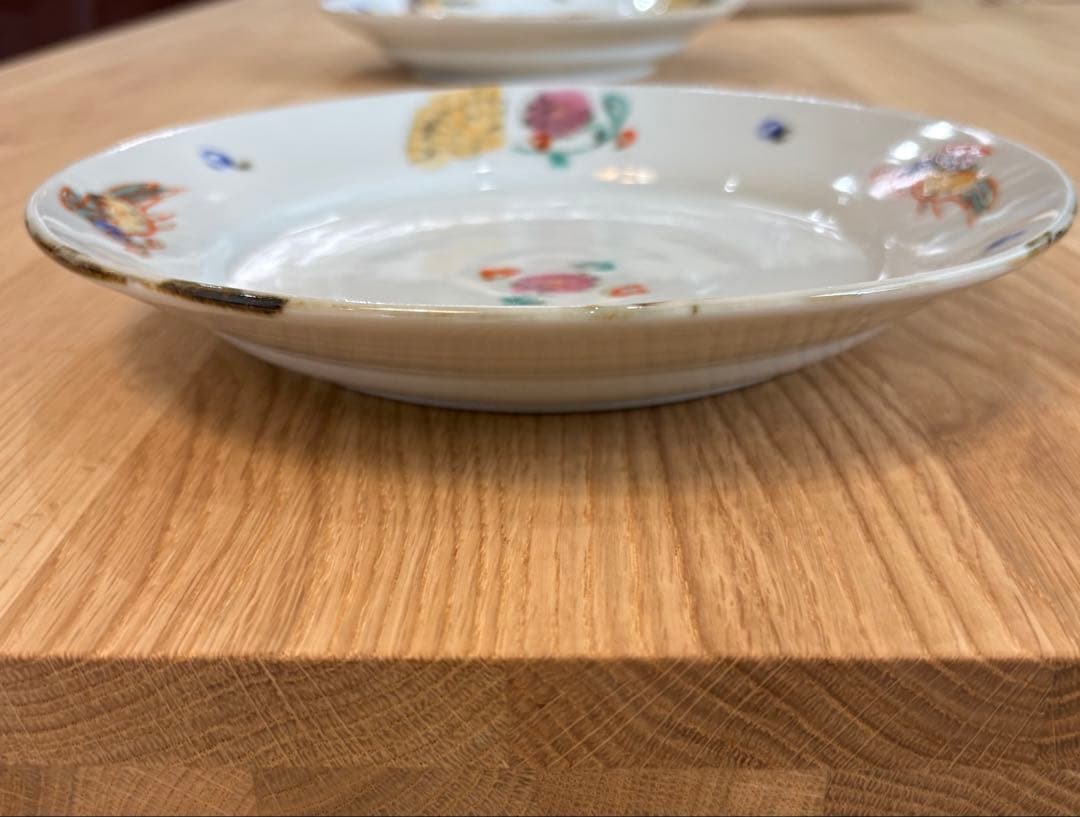 2枚セット 伊藤聡信 大皿 色絵 鳥と花