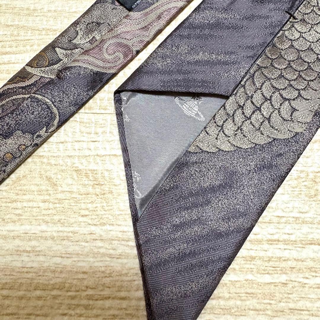 ヴィヴィアン ネクタイ シルク製 ドラゴン柄ネクタイ 昇龍 龍柄 和柄