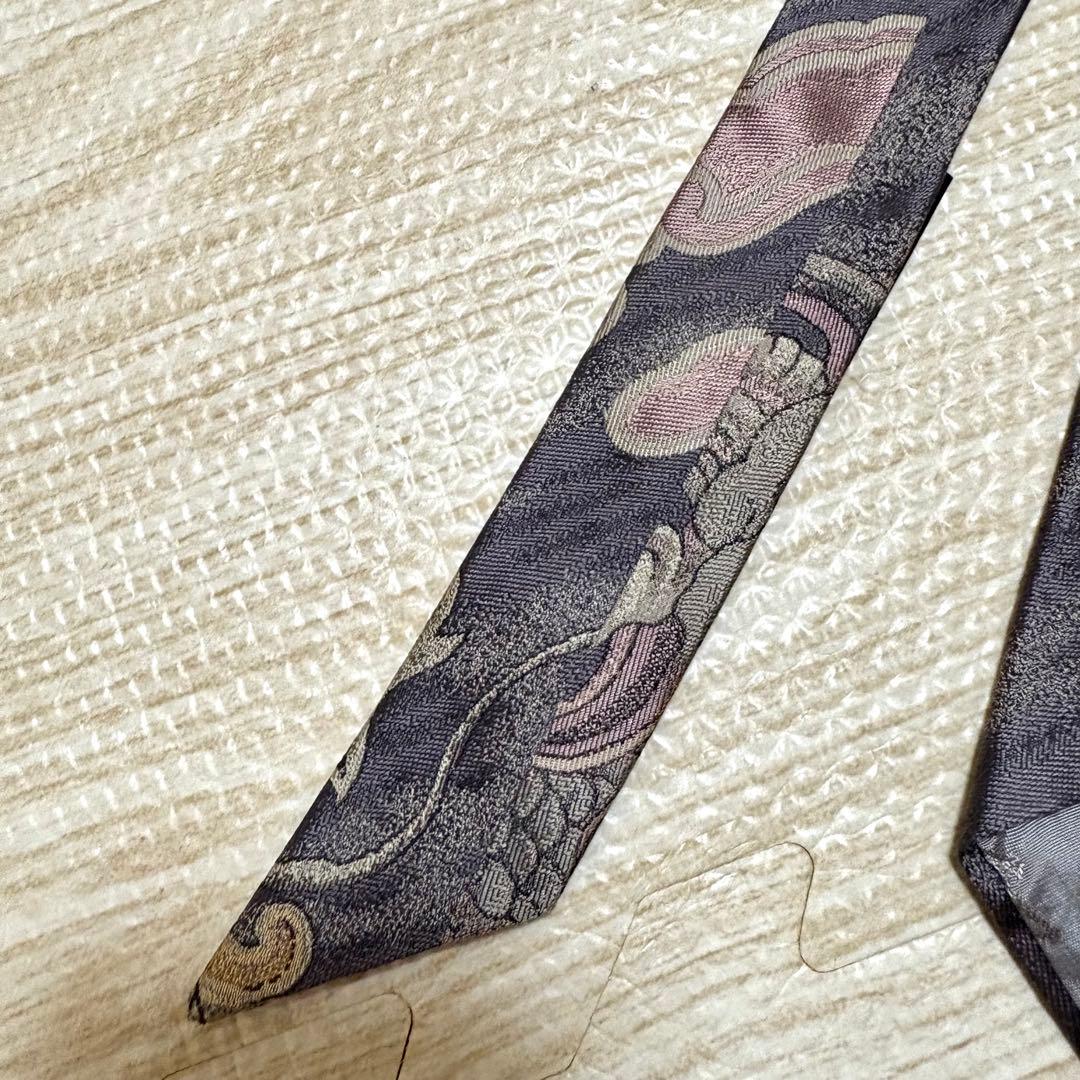 ヴィヴィアン ネクタイ シルク製 ドラゴン柄ネクタイ 昇龍 龍柄 和柄