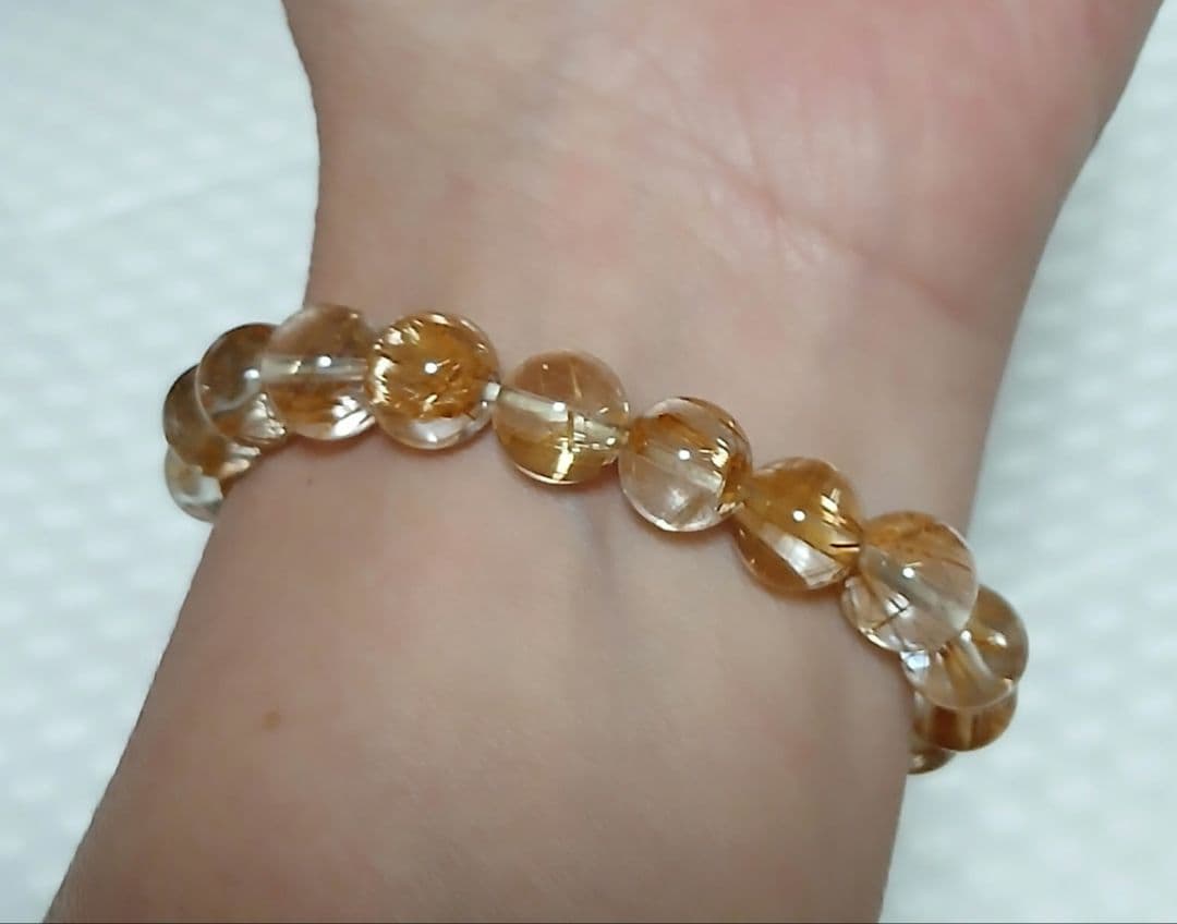 ゴールドタイチンルチル　ブレスレット