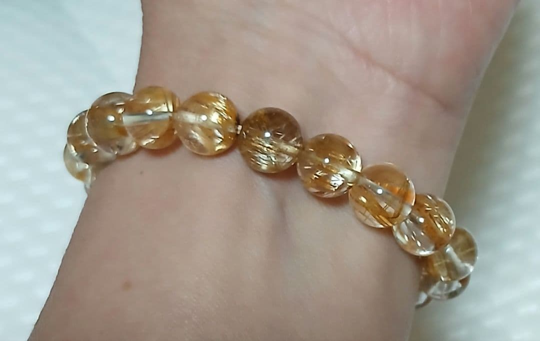 ゴールドタイチンルチル　ブレスレット