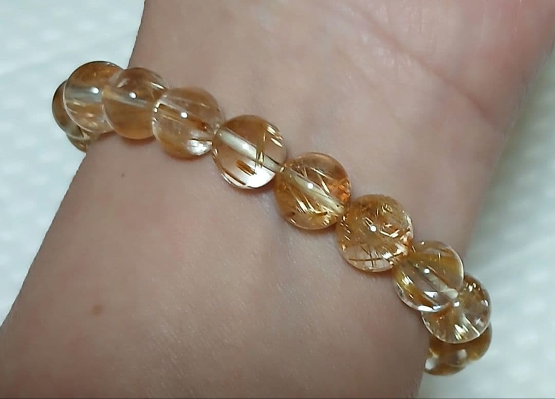 ゴールドタイチンルチル　ブレスレット