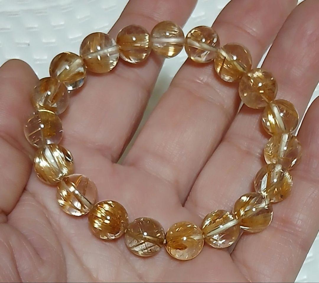 ゴールドタイチンルチル　ブレスレット