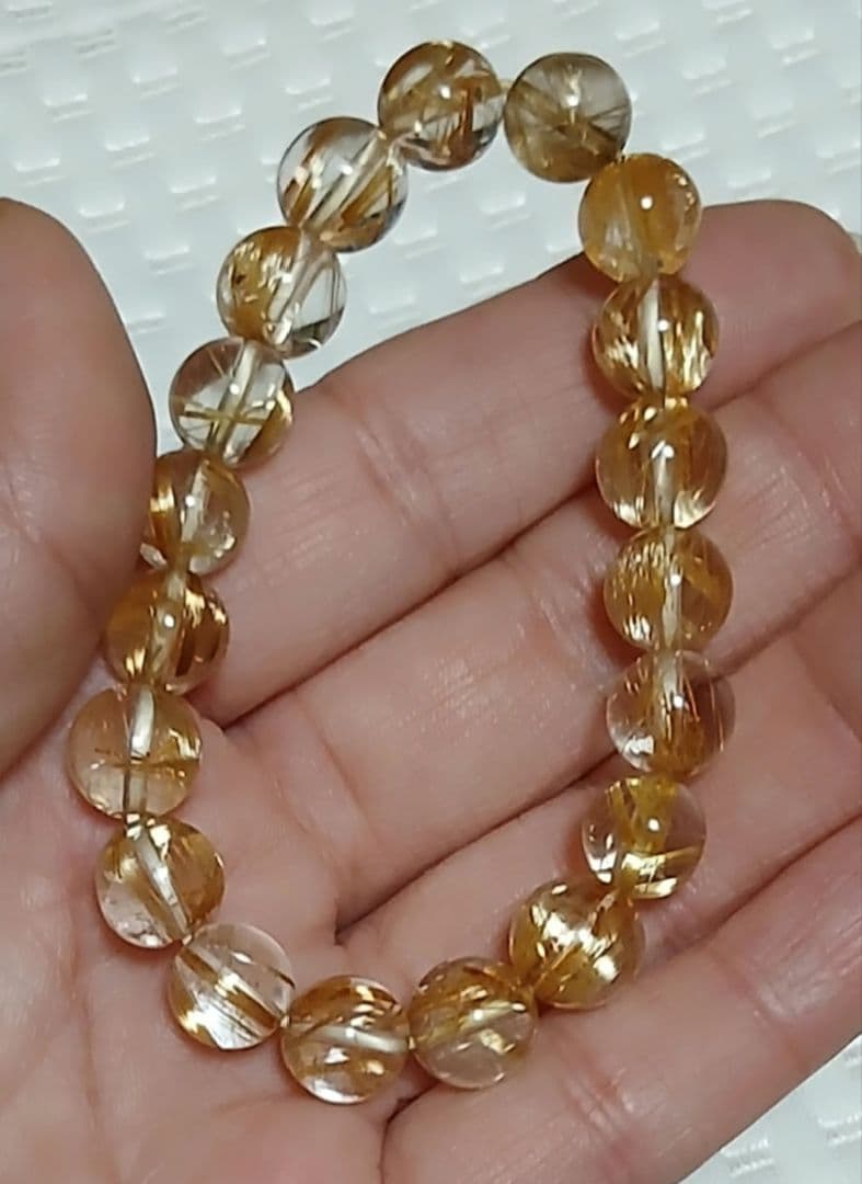 ゴールドタイチンルチル　ブレスレット