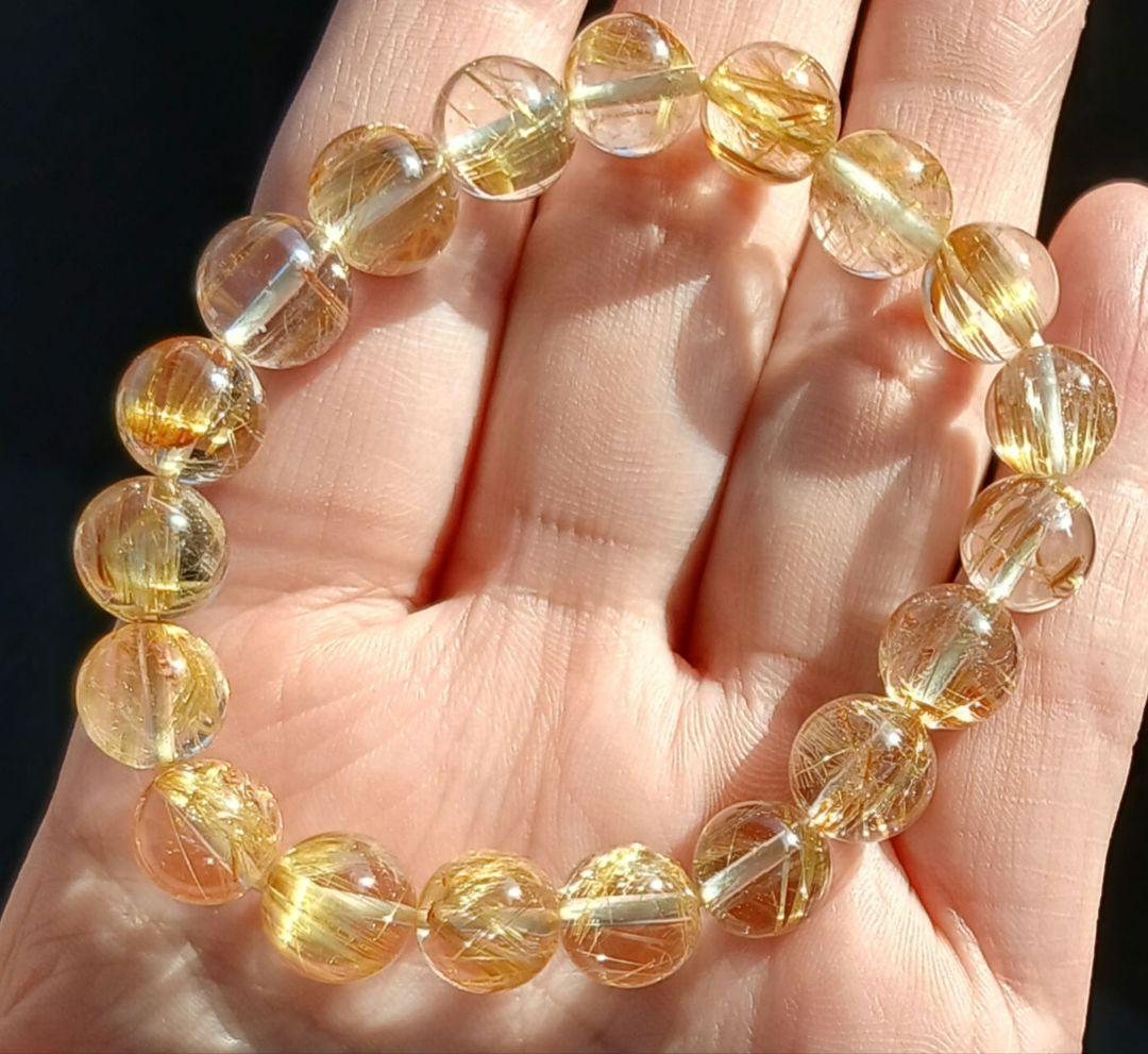 ゴールドタイチンルチル　ブレスレット