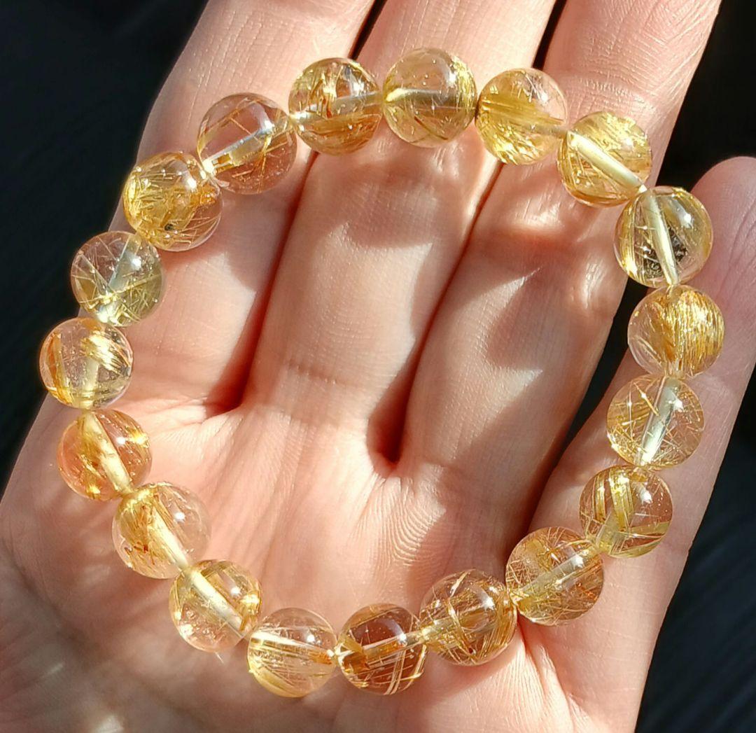 ゴールドタイチンルチル　ブレスレット