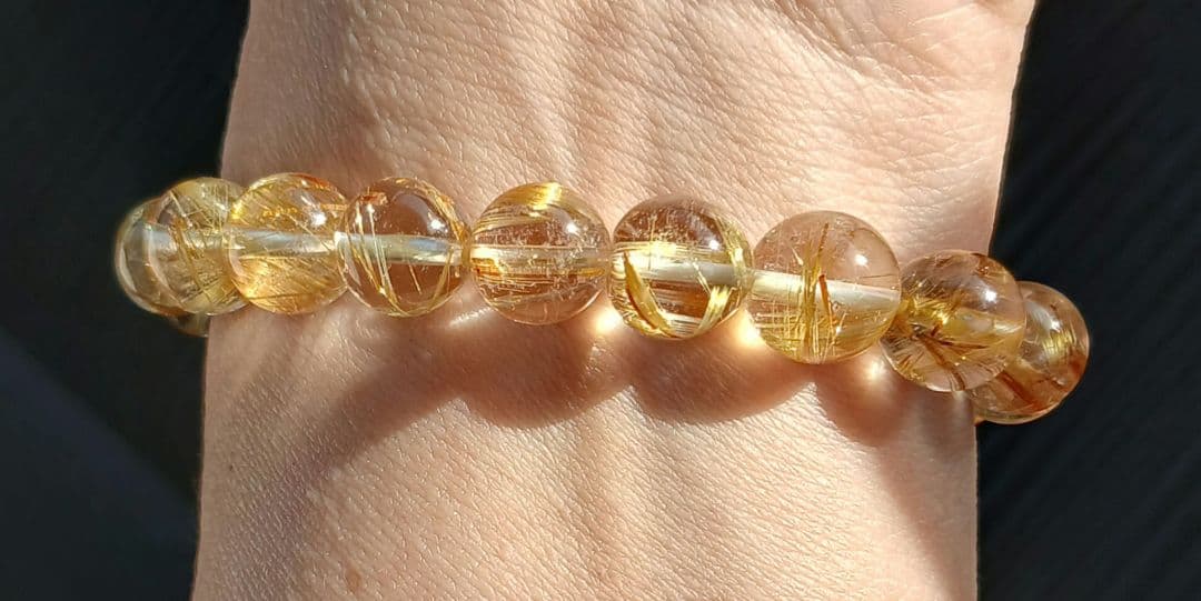 ゴールドタイチンルチル　ブレスレット