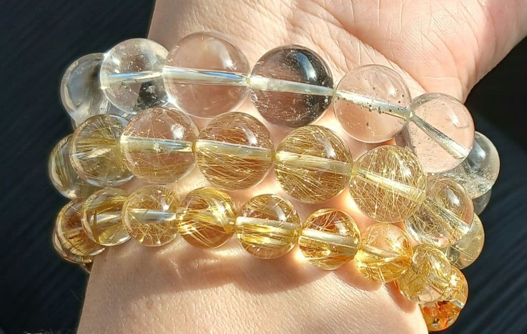 ゴールドタイチンルチル　ブレスレット