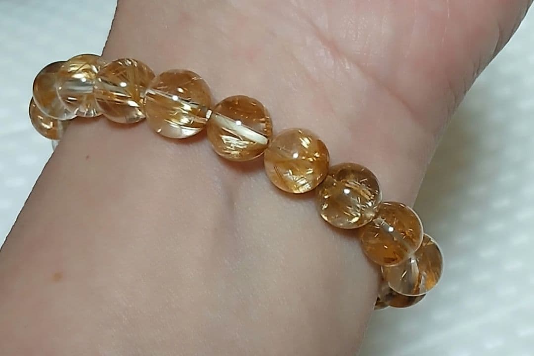 ゴールドタイチンルチル　ブレスレット