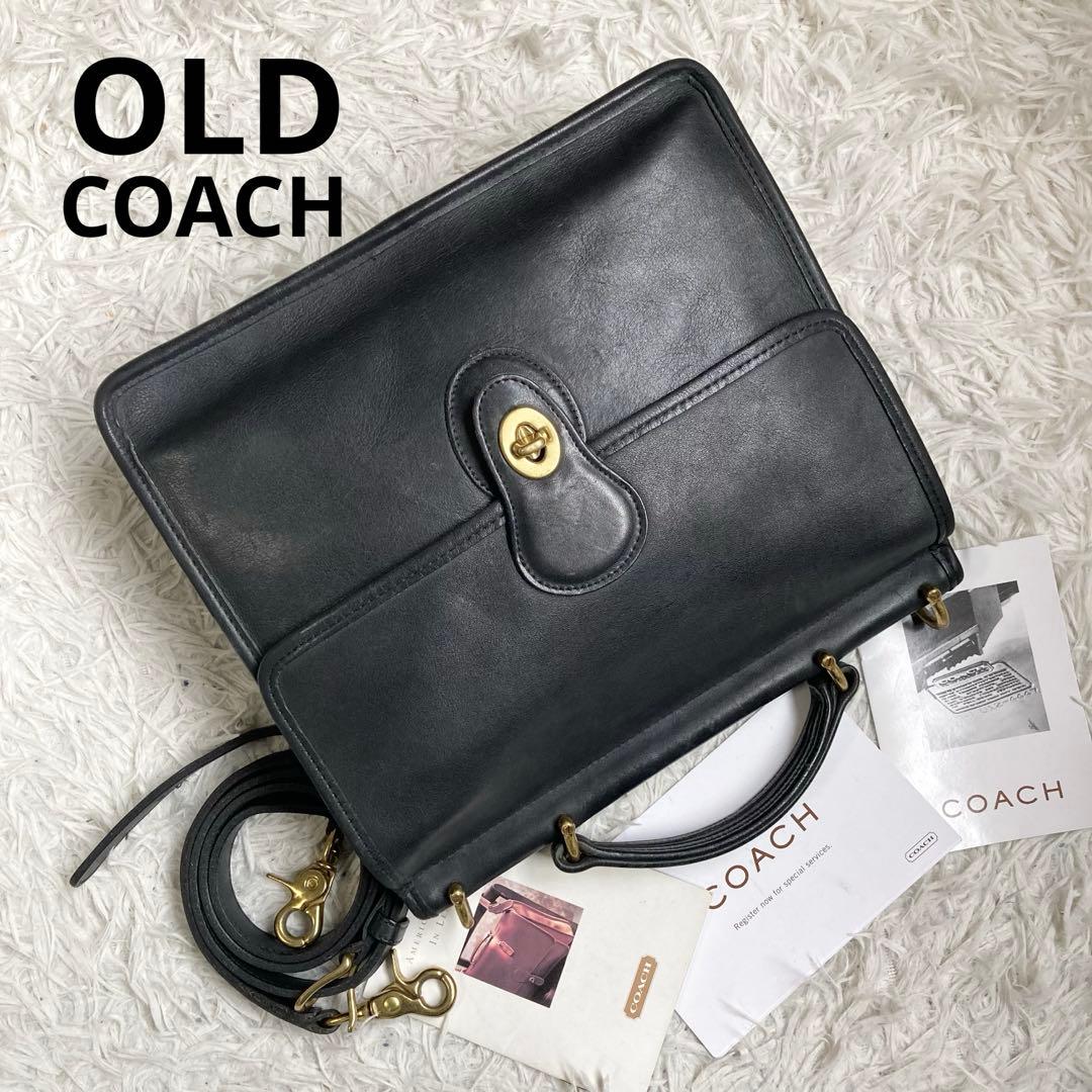 美品 vintage coach old archive ウィリス 黒 ブラック