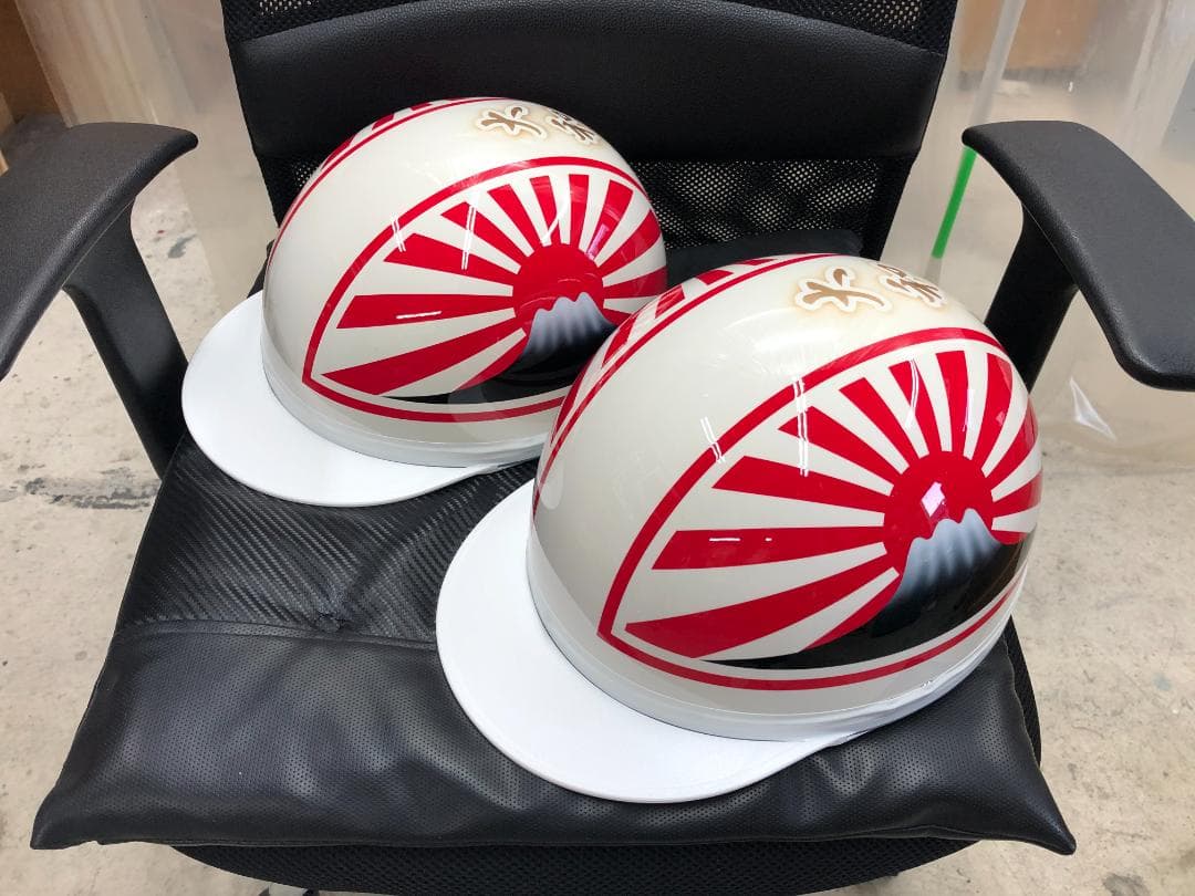 コルク半　カスタム　富士日章　三つボタン　白赤　文字あり　セット　高級クリヤ