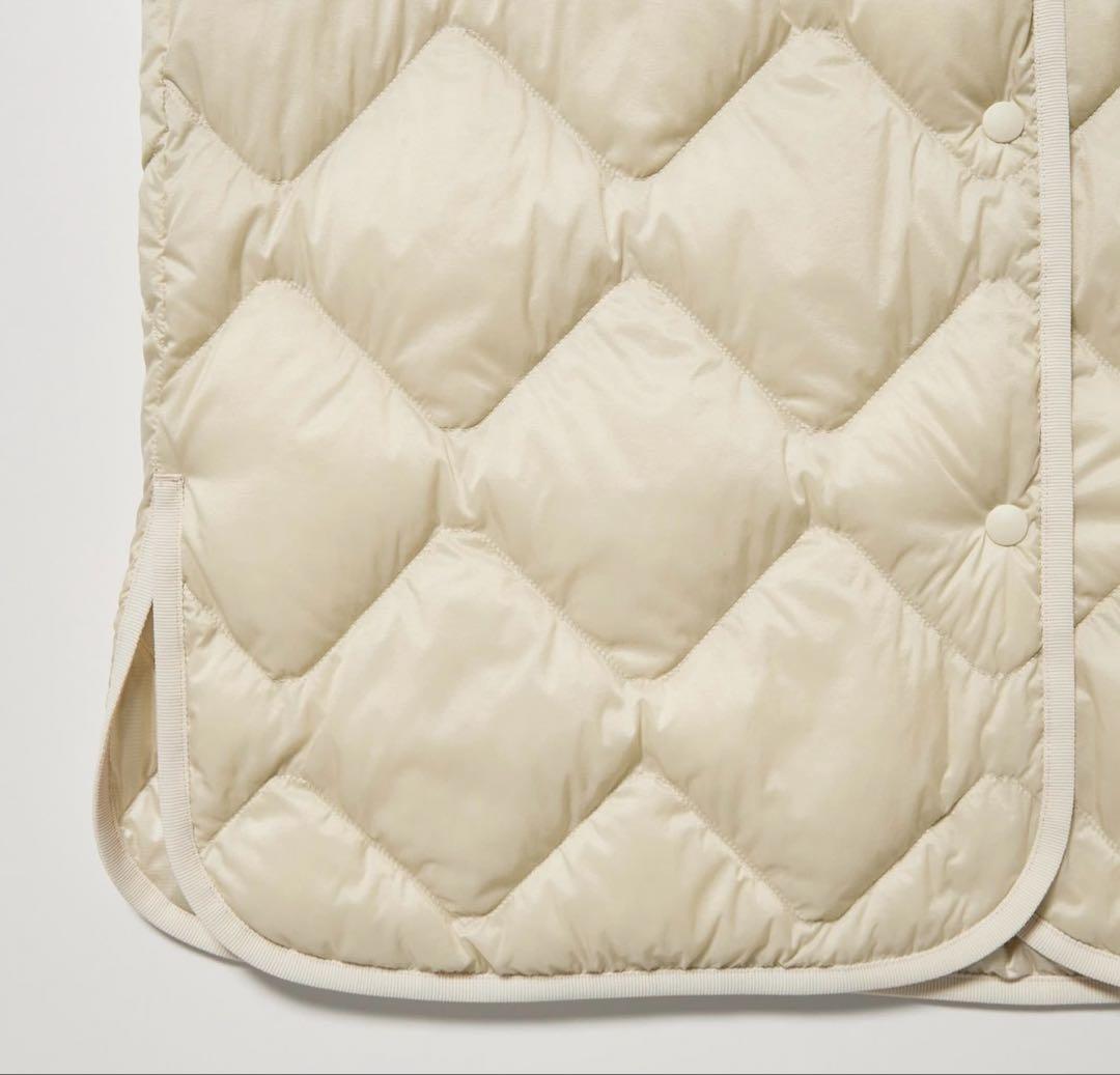 ユニクロ ウルトラライトダウン ロング ベスト M インナー ホワイト