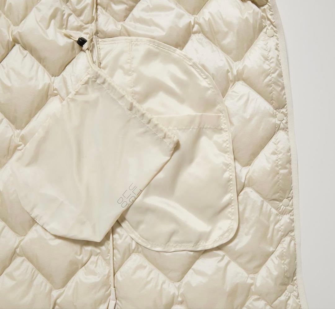 ユニクロ ウルトラライトダウン ロング ベスト M インナー ホワイト