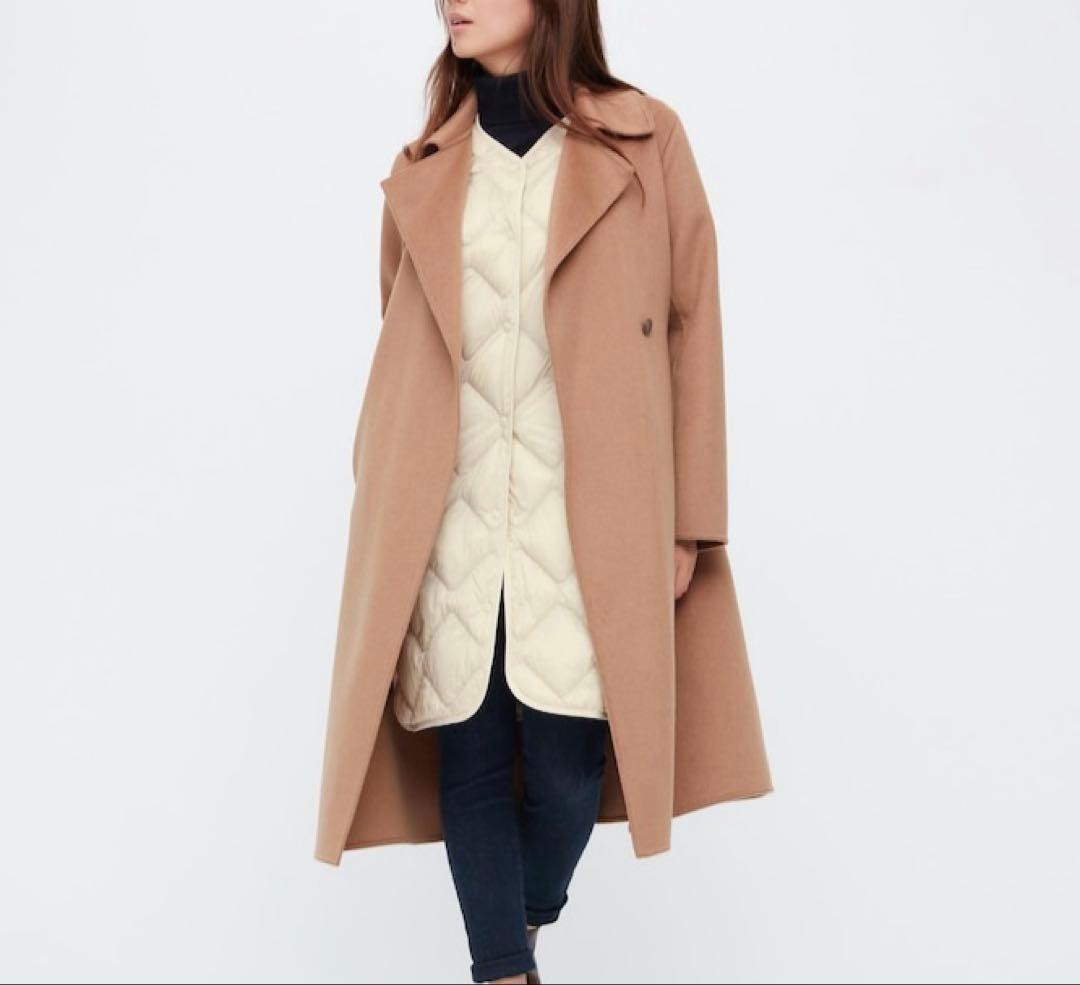 ユニクロ ウルトラライトダウン ロング ベスト M インナー ホワイト