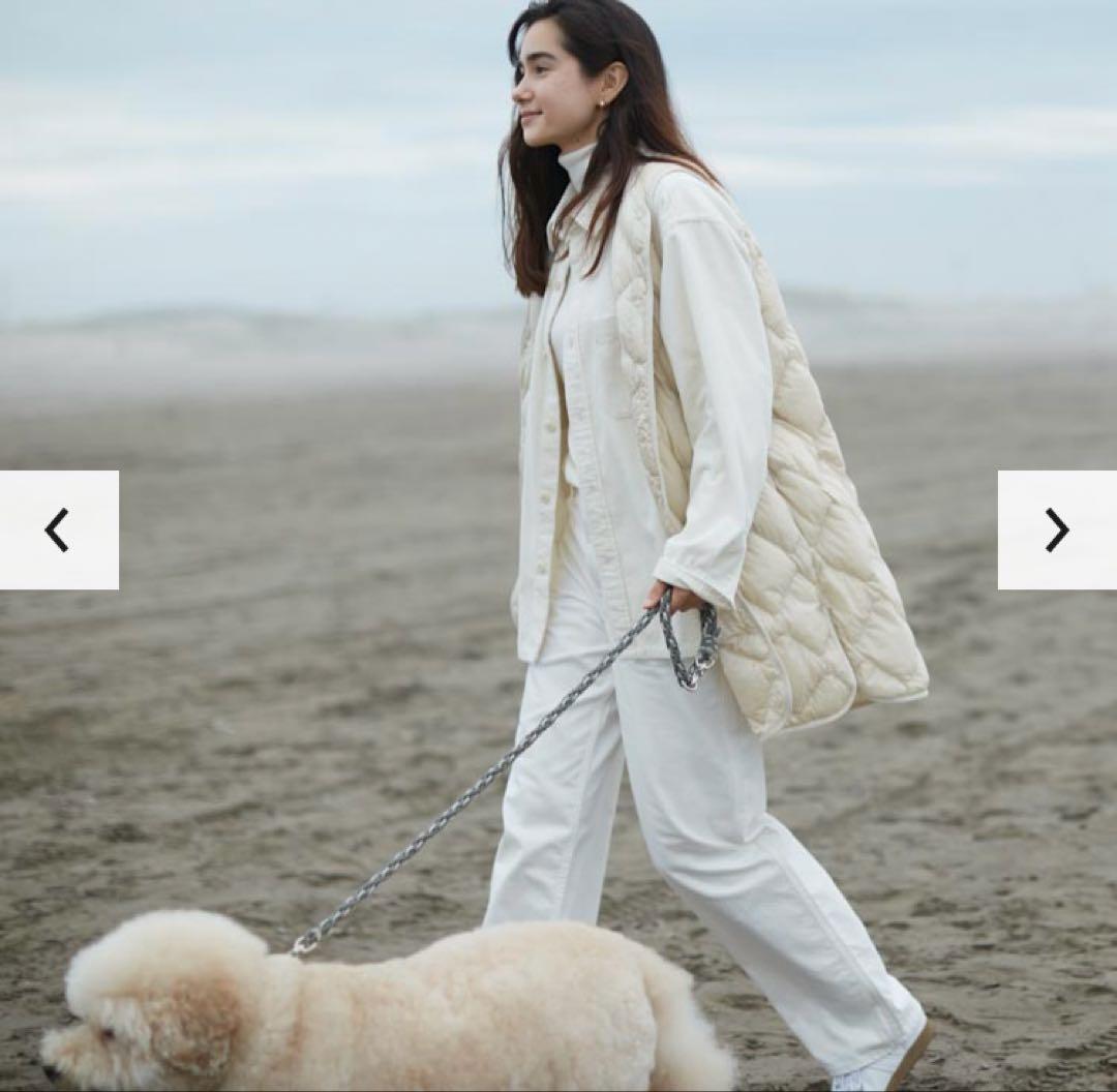 ユニクロ ウルトラライトダウン ロング ベスト M インナー ホワイト