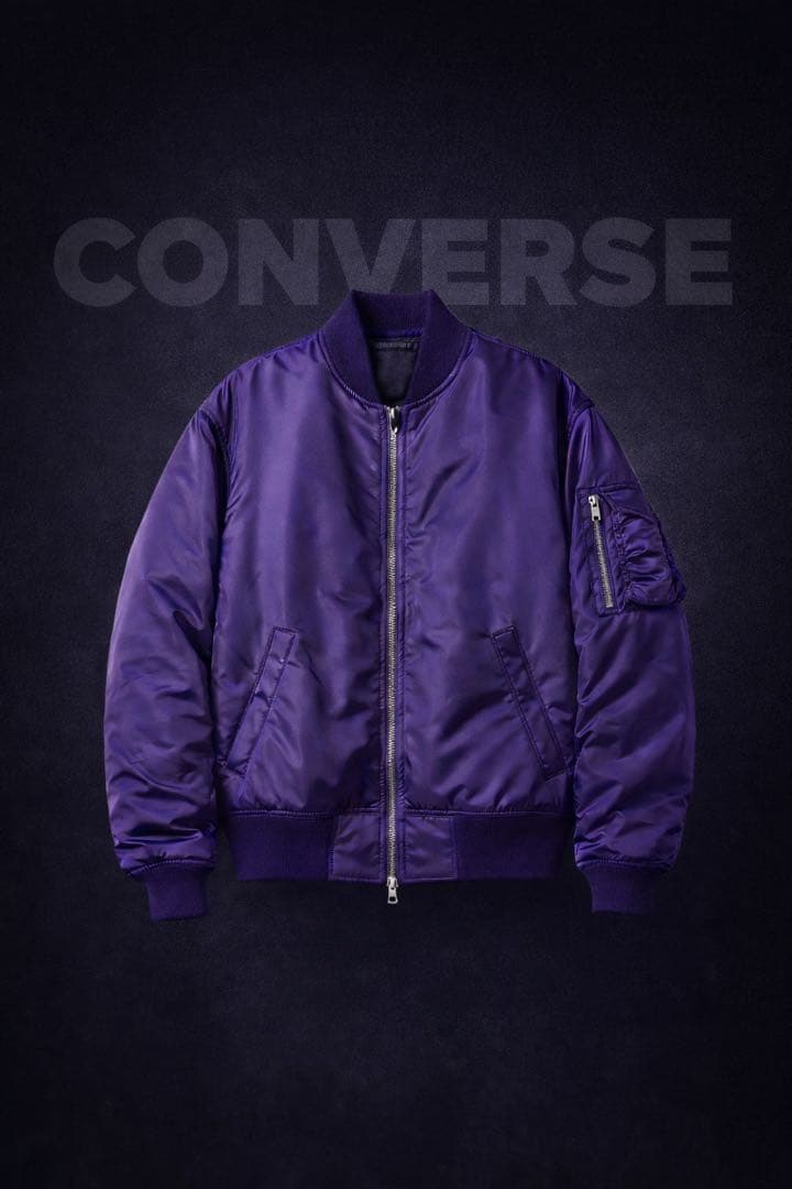 CONVERSE TOKYO MA-1 パープル 中綿 フリーサイズ