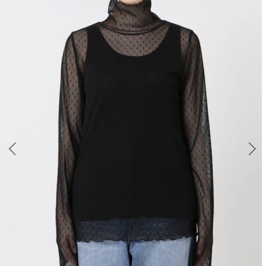 Spick and Span ドットチュールハイネックプルオーバー