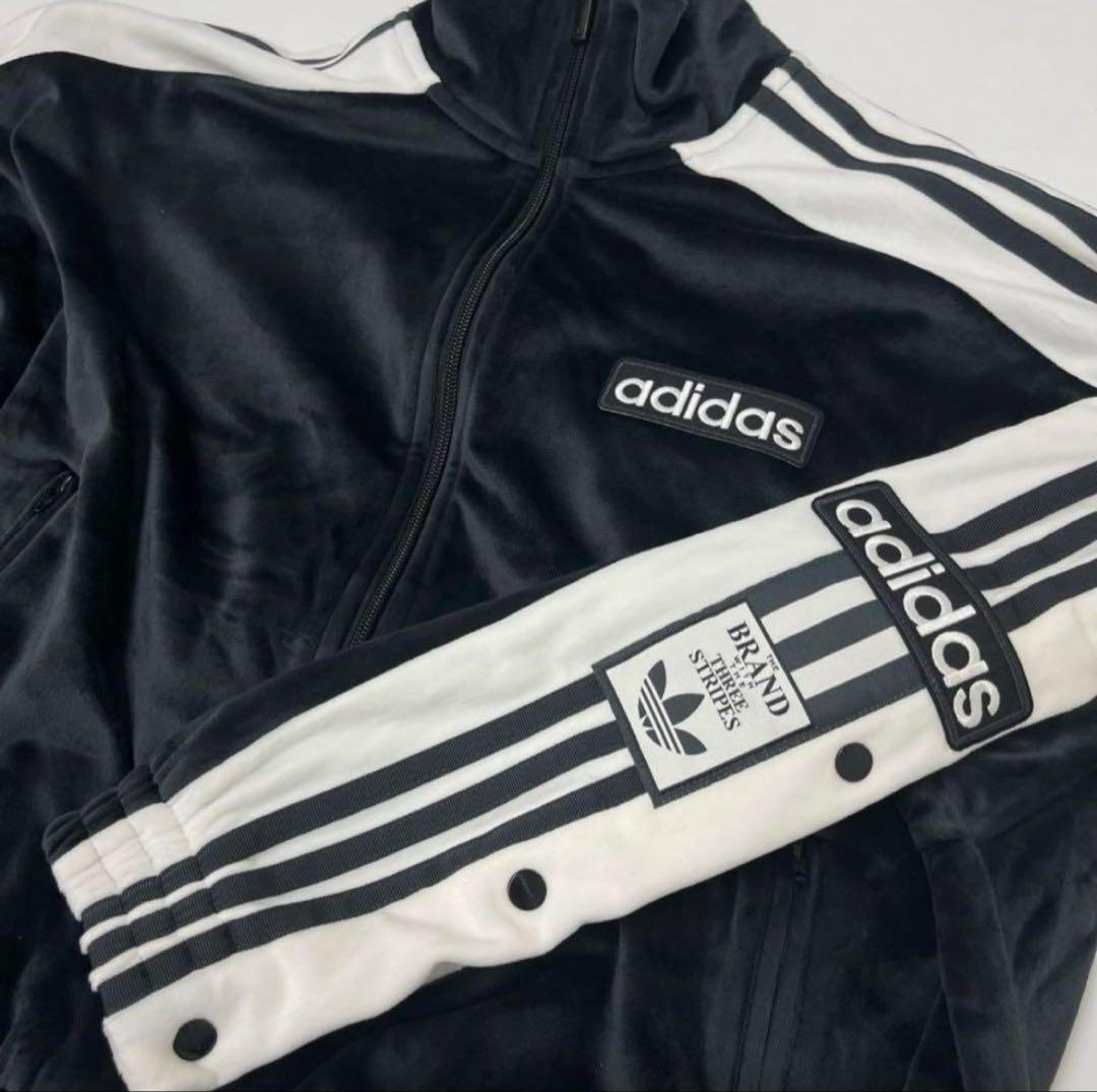 adidas ブラック ジャージ　アディブレイク　ベロアトップス　Mサイズ