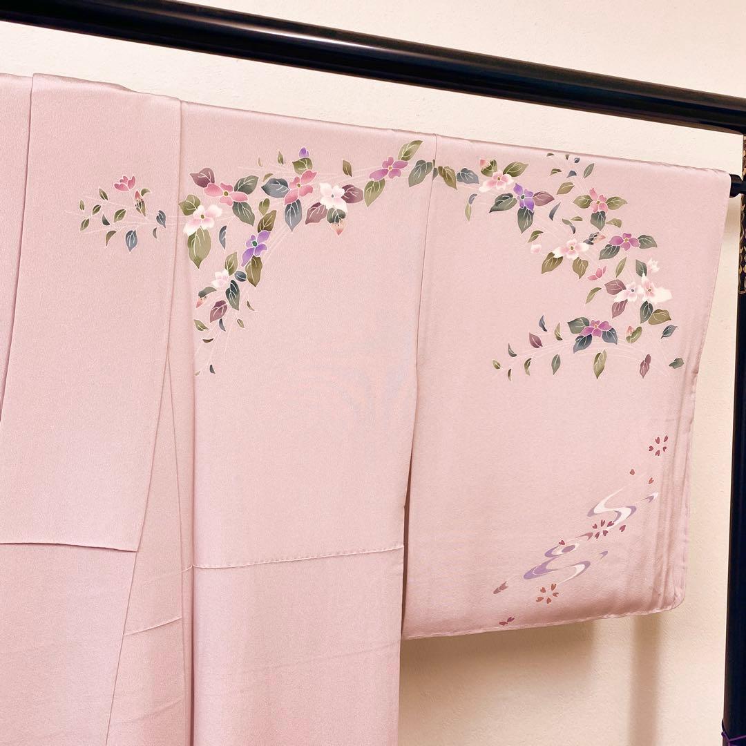 本場加賀友禅 寺西一紘 手描き友禅 花鳥 訪問着 未使用品 正絹 共八掛 ガード