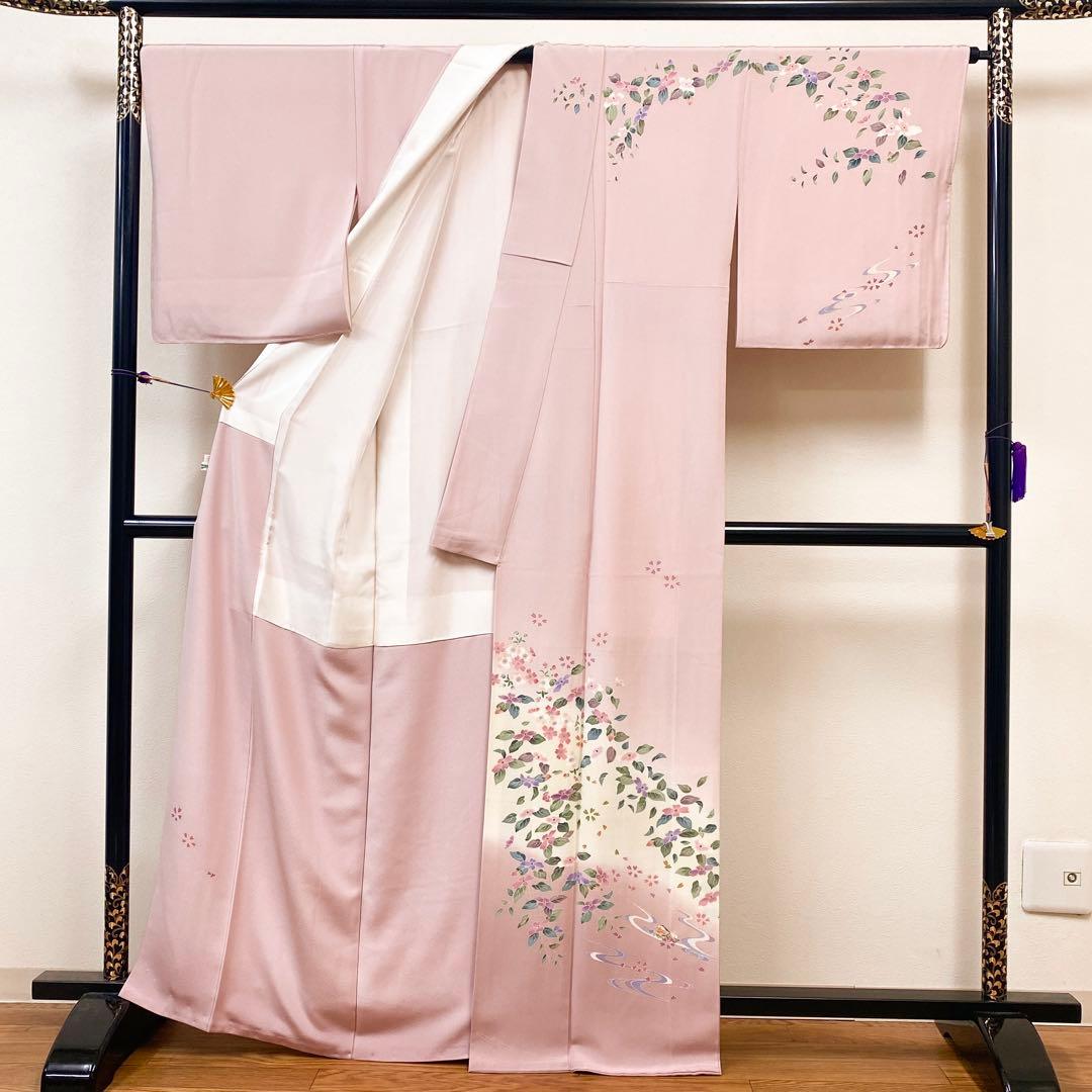 本場加賀友禅 寺西一紘 手描き友禅 花鳥 訪問着 未使用品 正絹 共八掛 ガード