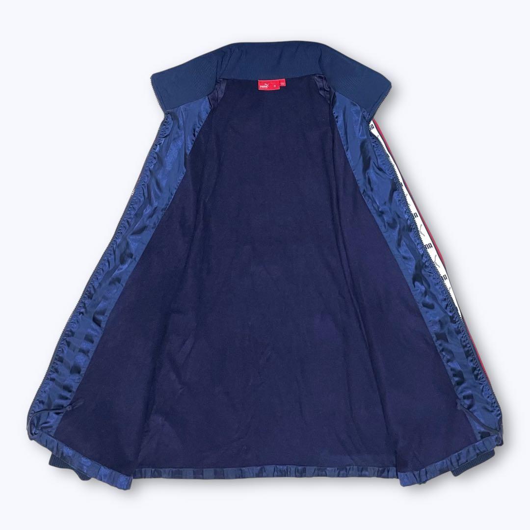 00s PUMA ナイロン 上下セットアップ サイズO ネイビー ラインジャージ