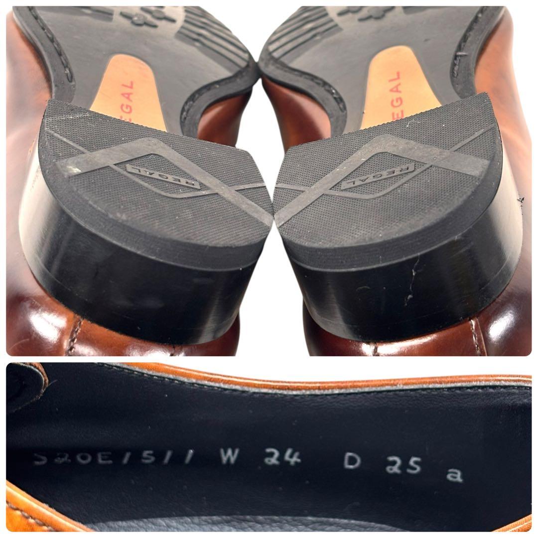 リーガル 25 レザー サイドレースアップ ビジネス スクエアトゥ ブラウン