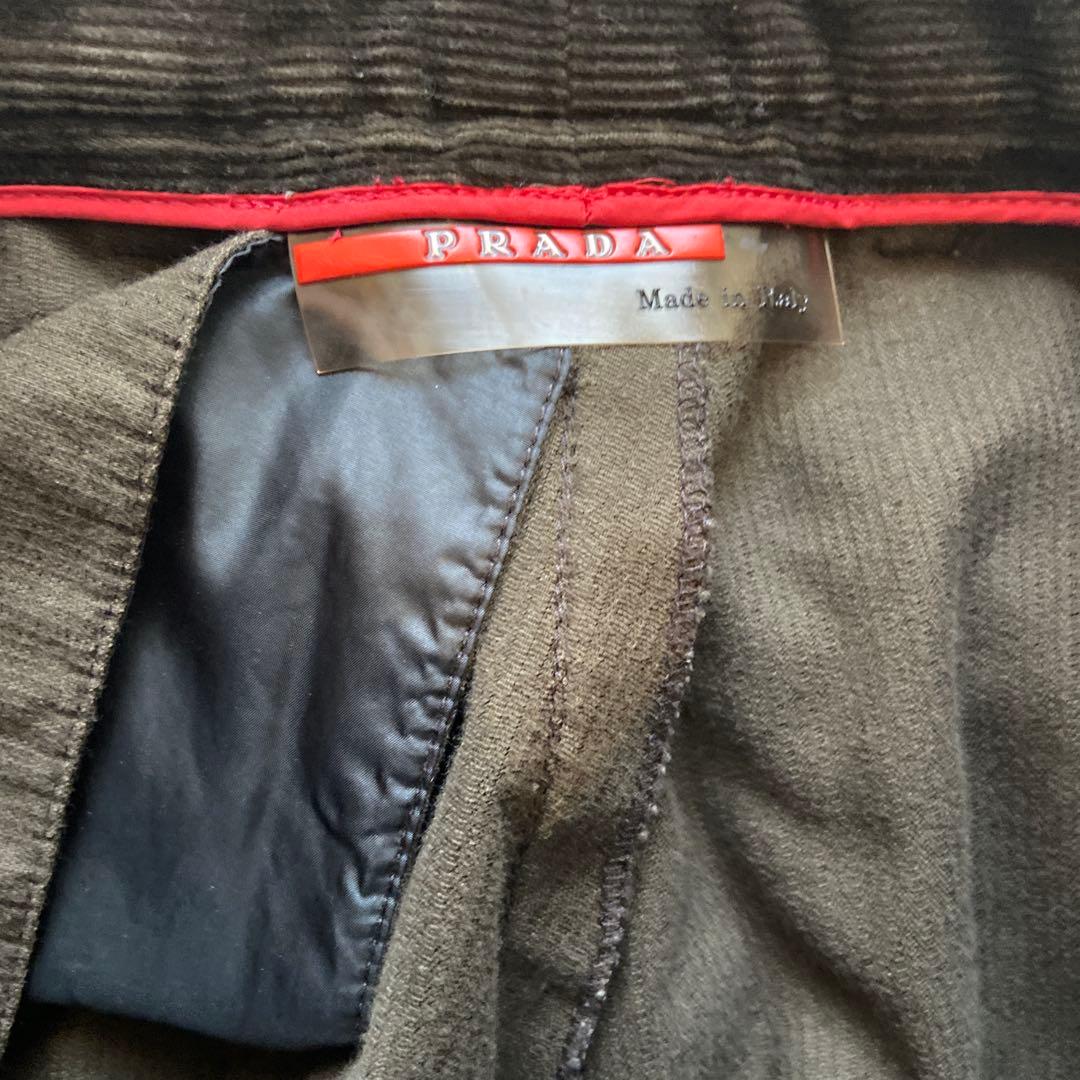 90s 00s プラダ スポーツ コーデュロイ ダークブラウン パンツ 48