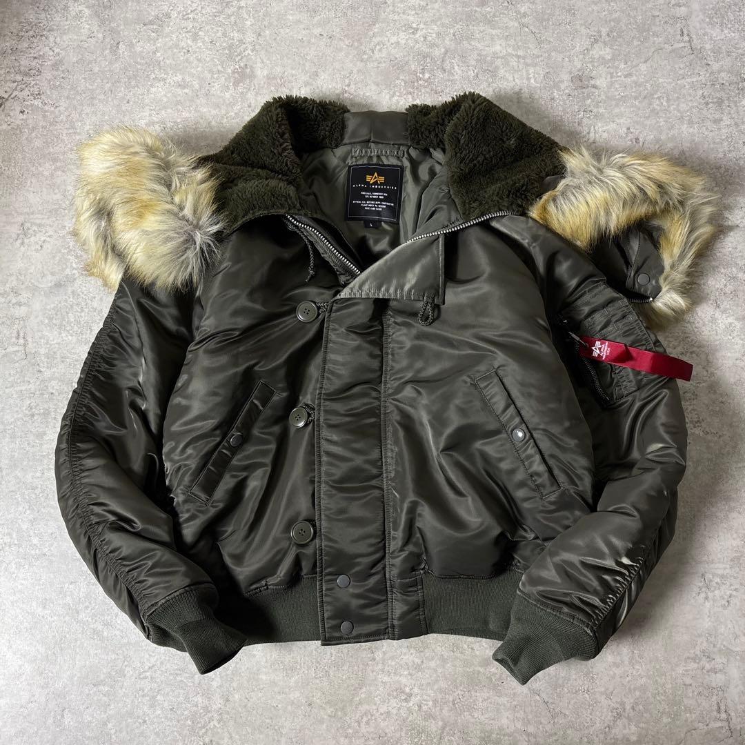 極美品■ALPHA INDUSTREIS【L】N-2B フライトジャケット 短丈