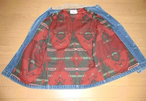 90s　ラルフローレン　襟コーデュロ　内側ネイティブ　デニムカバーオール