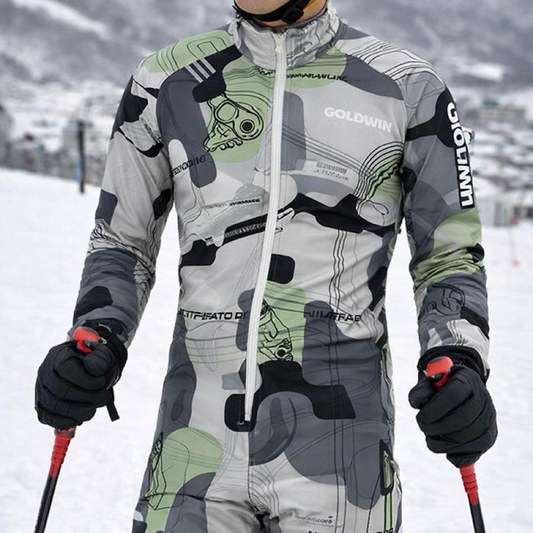 【高機能】GOLDWIN レーシングワンピース スキー スノーボード 総柄 M
