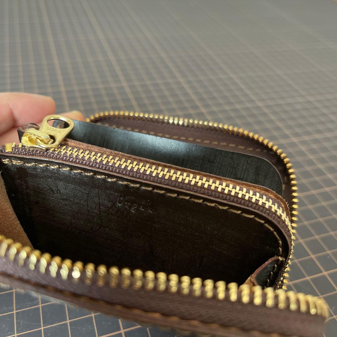 organオルガンフルジップミニ財布GS-75限定ブライドルレザー茶