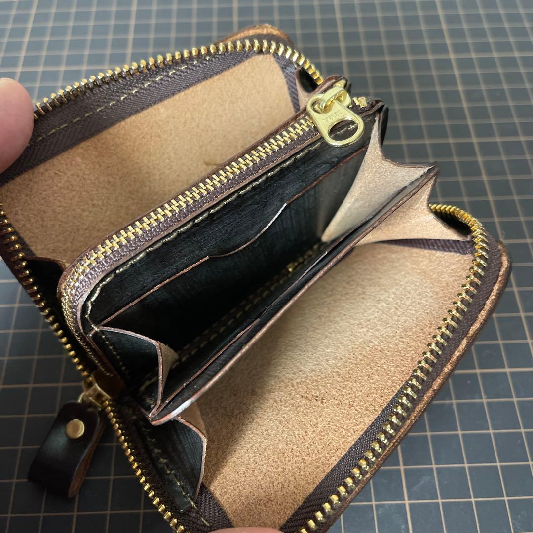 organオルガンフルジップミニ財布GS-75限定ブライドルレザー茶