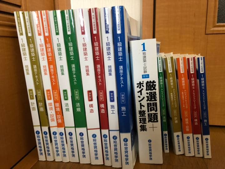 一級建築士参考テキスト、問題集