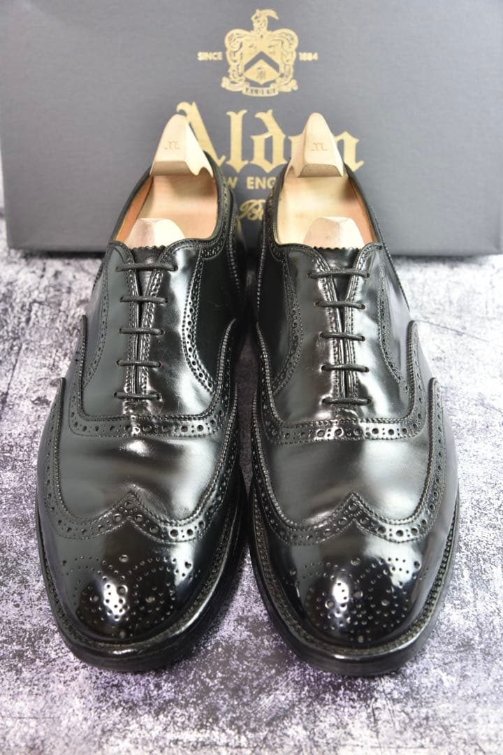 オールデン　コードバン　9741　ウイングチップ　8.5E　黒　トレモントラスト