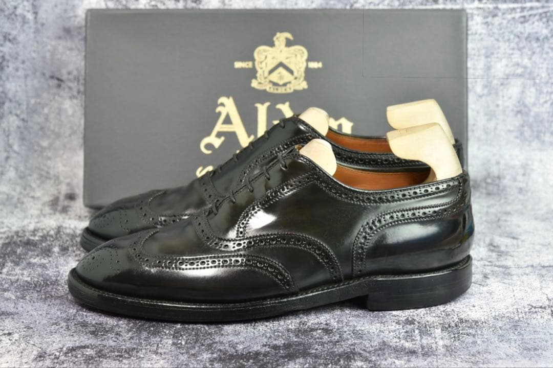 オールデン　コードバン　9741　ウイングチップ　8.5E　黒　トレモントラスト