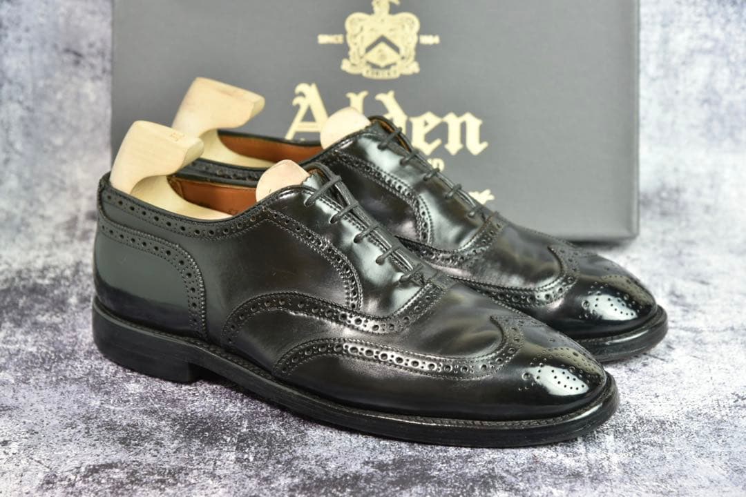 オールデン　コードバン　9741　ウイングチップ　8.5E　黒　トレモントラスト