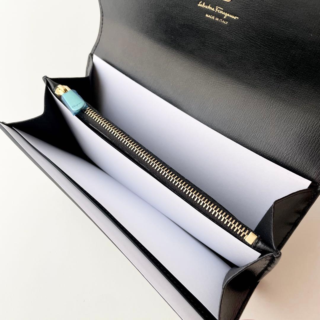 Ferragamo フェラガモ ヴァラリボン 長財布 ブラック レザー 新品