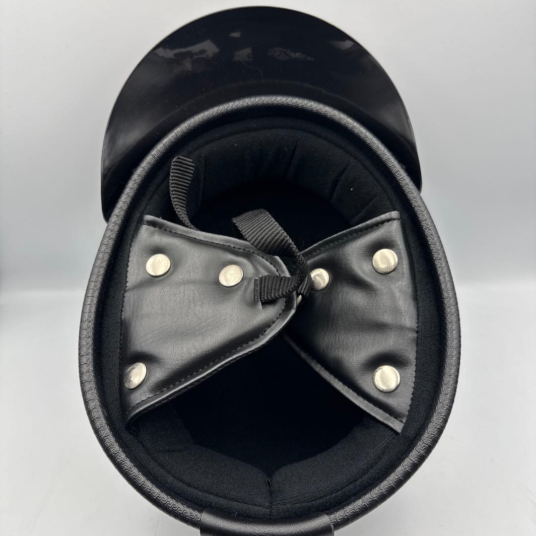 ①EASYRIDERS 半帽ヘルメット 黒 収納袋付き
