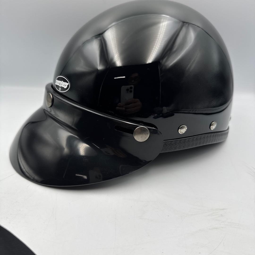 ①EASYRIDERS 半帽ヘルメット 黒 収納袋付き
