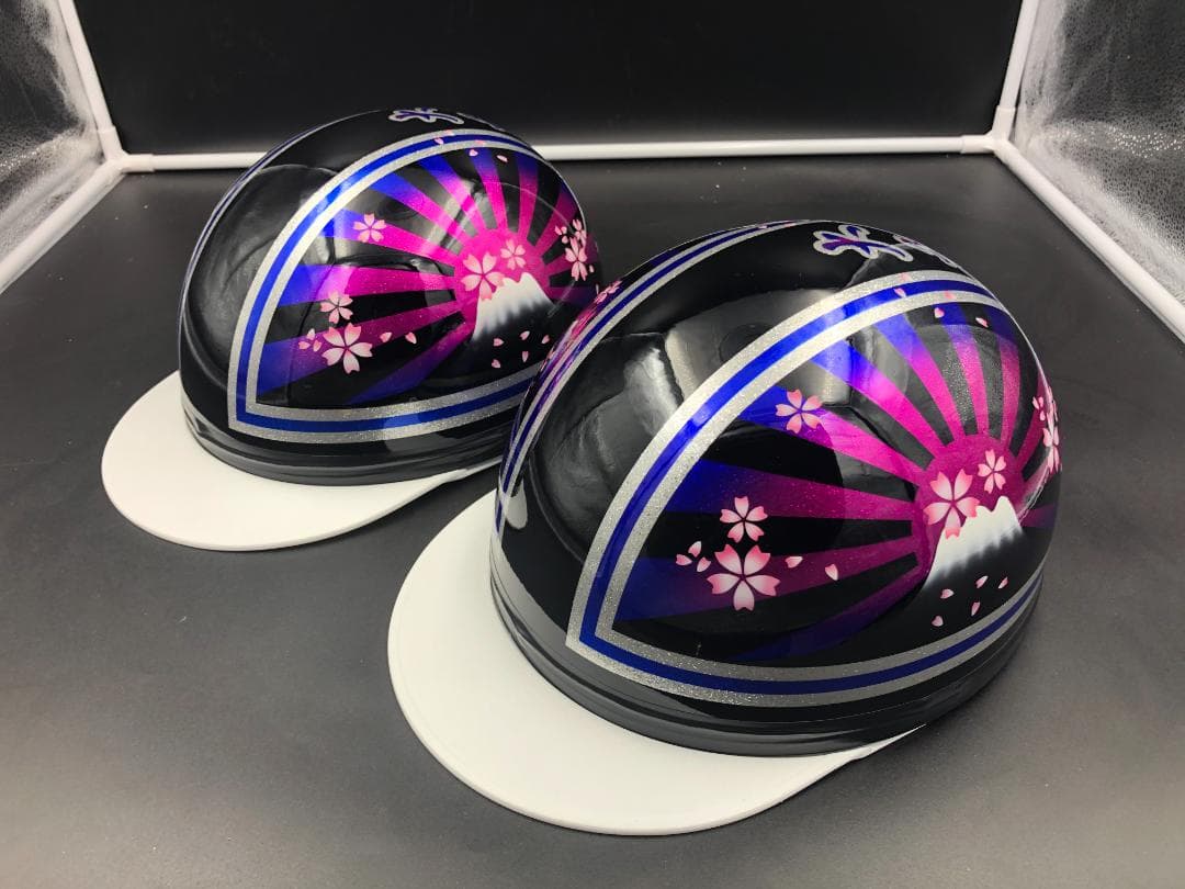 コルク半　カスタム　富士日章　三つボタン　ブラックピンクブルー　桜　セット