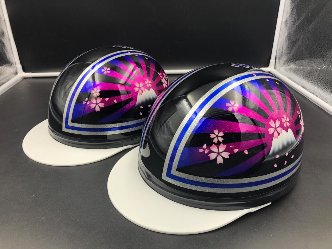 コルク半　カスタム　富士日章　三つボタン　ブラックピンクブルー　桜　セット