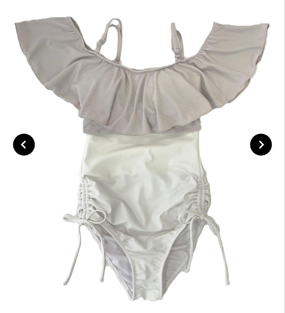 PEAK&PINE 無地オフショルダーワンピ見えビキニ