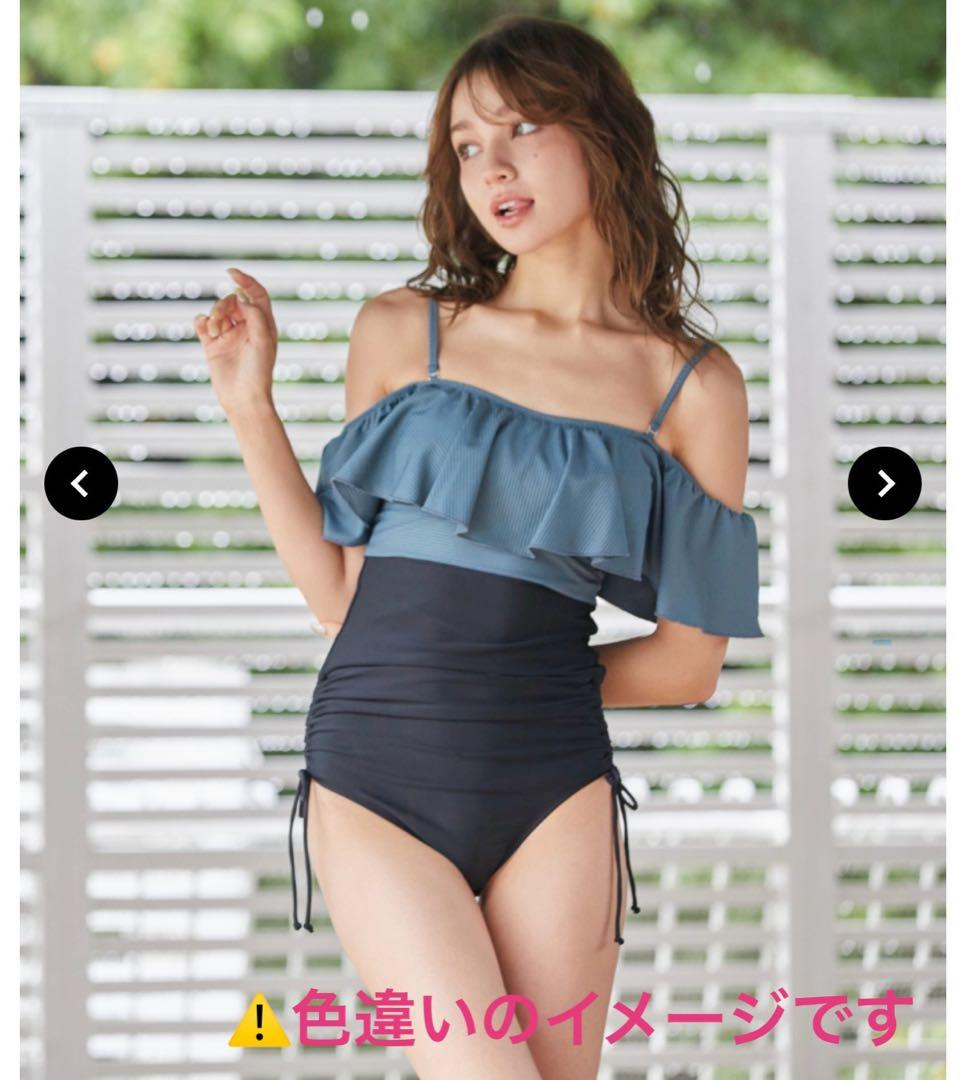 PEAK&PINE 無地オフショルダーワンピ見えビキニ