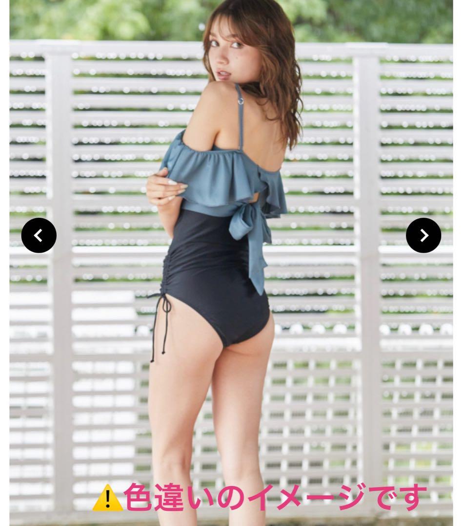 PEAK&PINE 無地オフショルダーワンピ見えビキニ