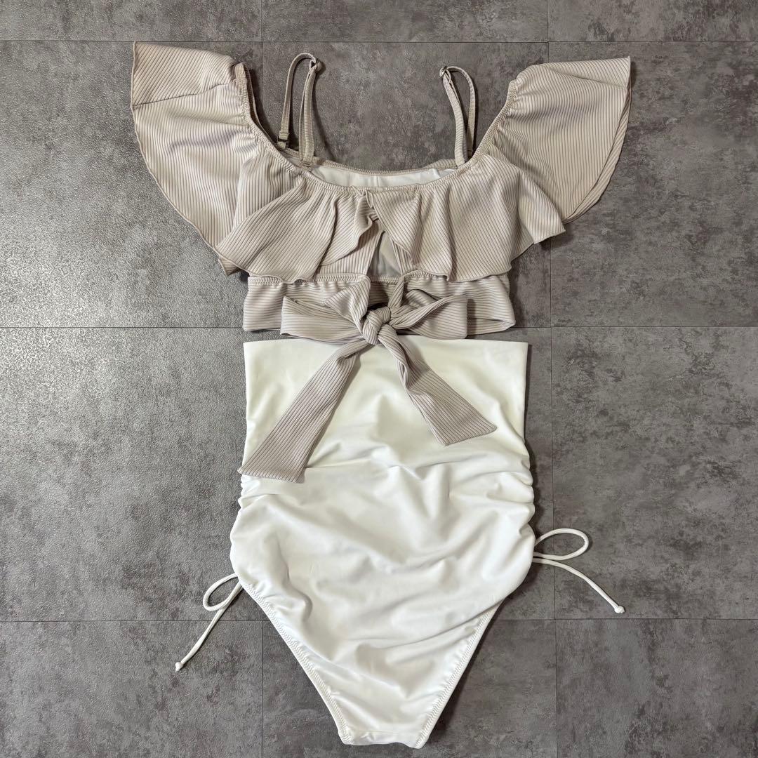 PEAK&PINE 無地オフショルダーワンピ見えビキニ